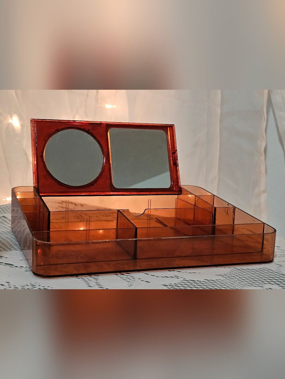 Vintage British Design Lucite Makeup Vanity 1970s